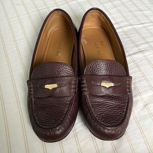 80s Red Brown Coach Penny Loafers